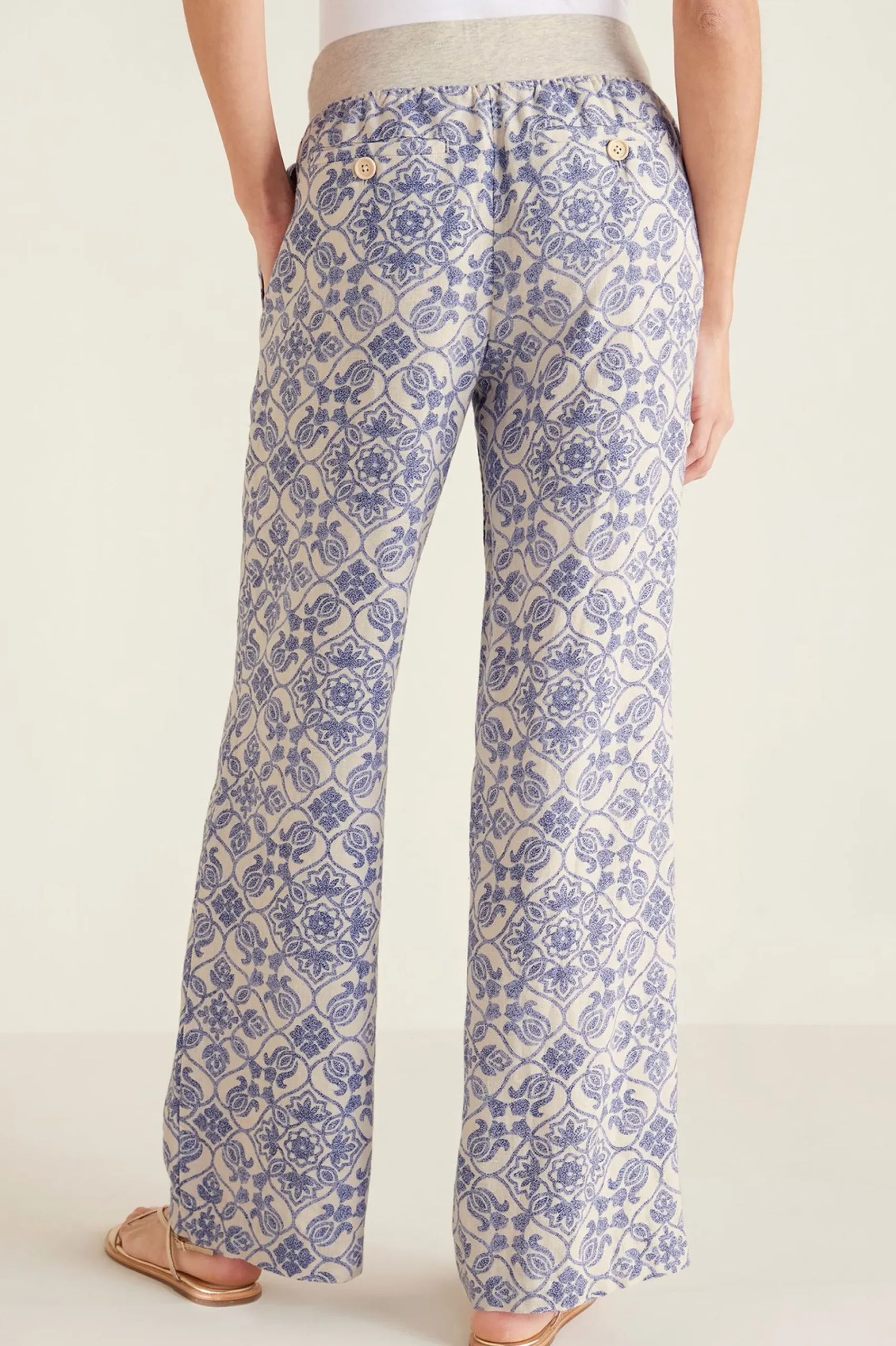 Soft Surroundings Aliso Point Linen Pants> full length|wide leg