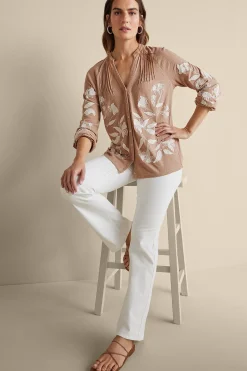 Soft Surroundings Alva Embroidered Knit Top><noscript><img width=