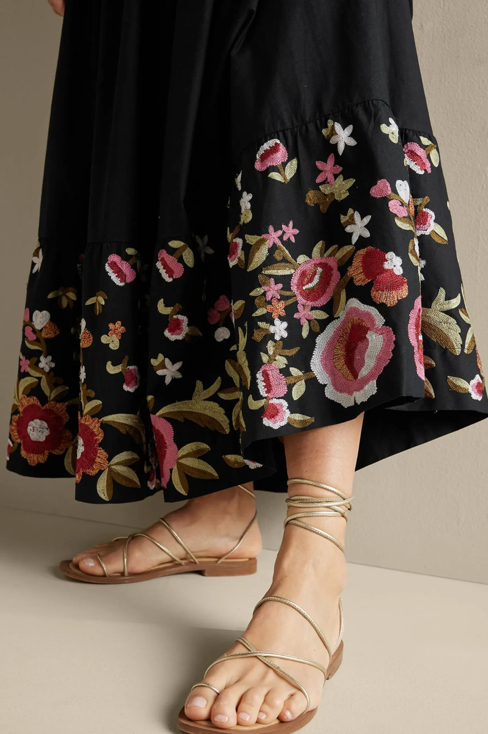 Soft Surroundings Cindi Embroidered Maxi Skirt> Feminine Flourish|Vacation Shop
