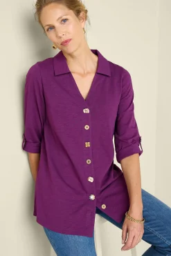 Soft Surroundings Danielle 3/4 Sleeve Tunic> Vacation Shop|three quarter length