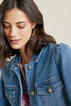 Soft Surroundings Diana Shapely Denim Jacket><noscript><img width=