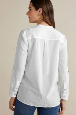 Soft Surroundings Eleanor Crochet Shirt><noscript><img width=