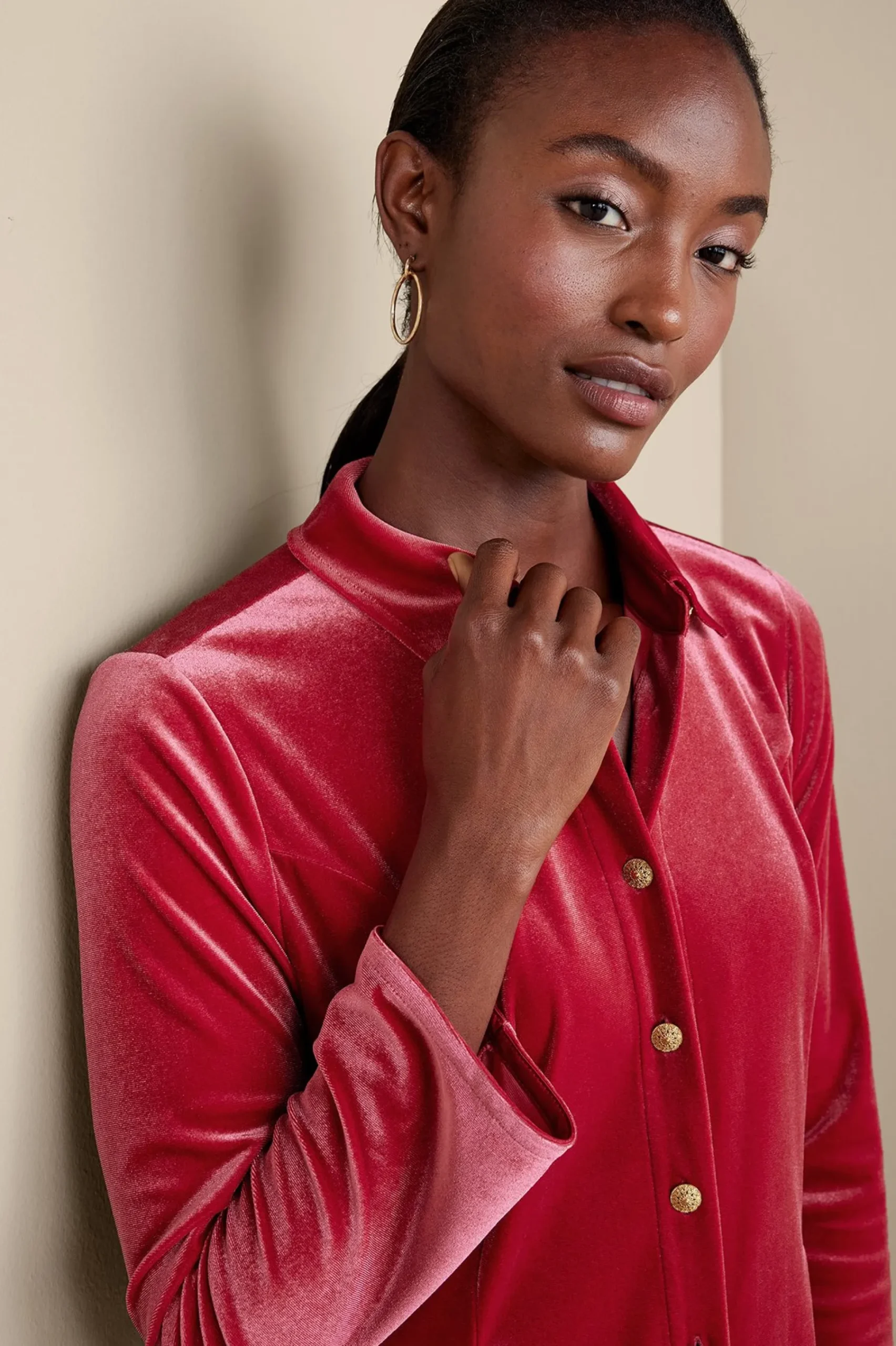 Soft Surroundings Enchanted Velvet Shirt> EVelvet Styles|long sleeve