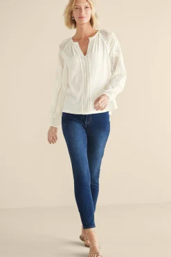 Soft Surroundings Enya Embroidered Top> Feminine Flourish|Vacation Shop