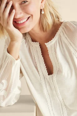Soft Surroundings Enya Embroidered Top><noscript><img width=