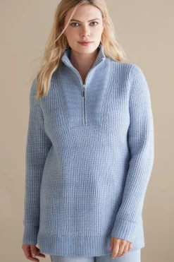 Soft Surroundings Hallie Half Zip Sweater> Into The Blues|Everyday Styles