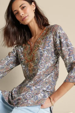 Soft Surroundings Kaimana Embellished Tunic><noscript><img width=