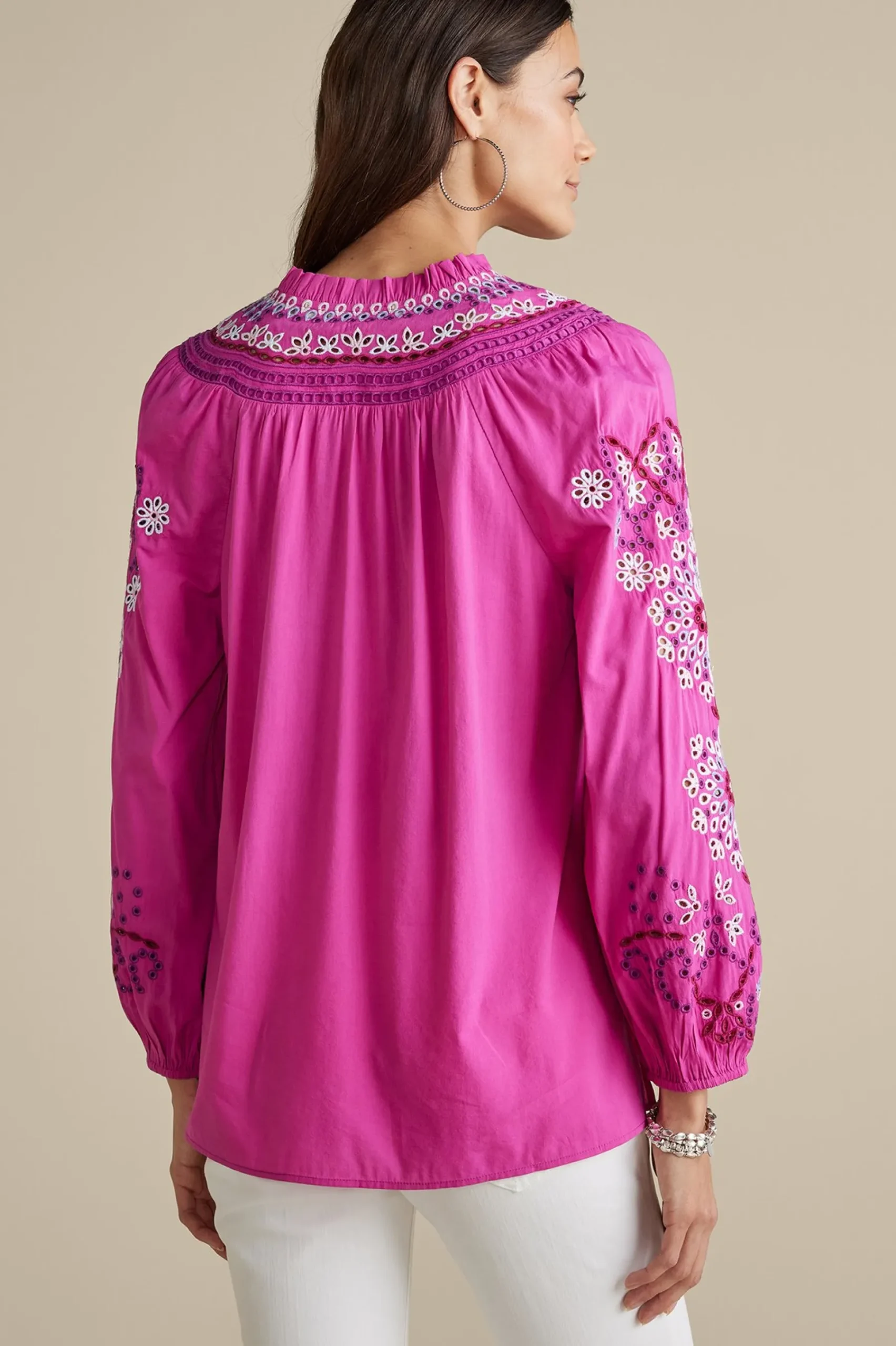Soft Surroundings Laney Voile Blouse> Feminine Flourish|Vacation Shop