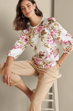 Soft Surroundings Lesley Printed Top><noscript><img width=