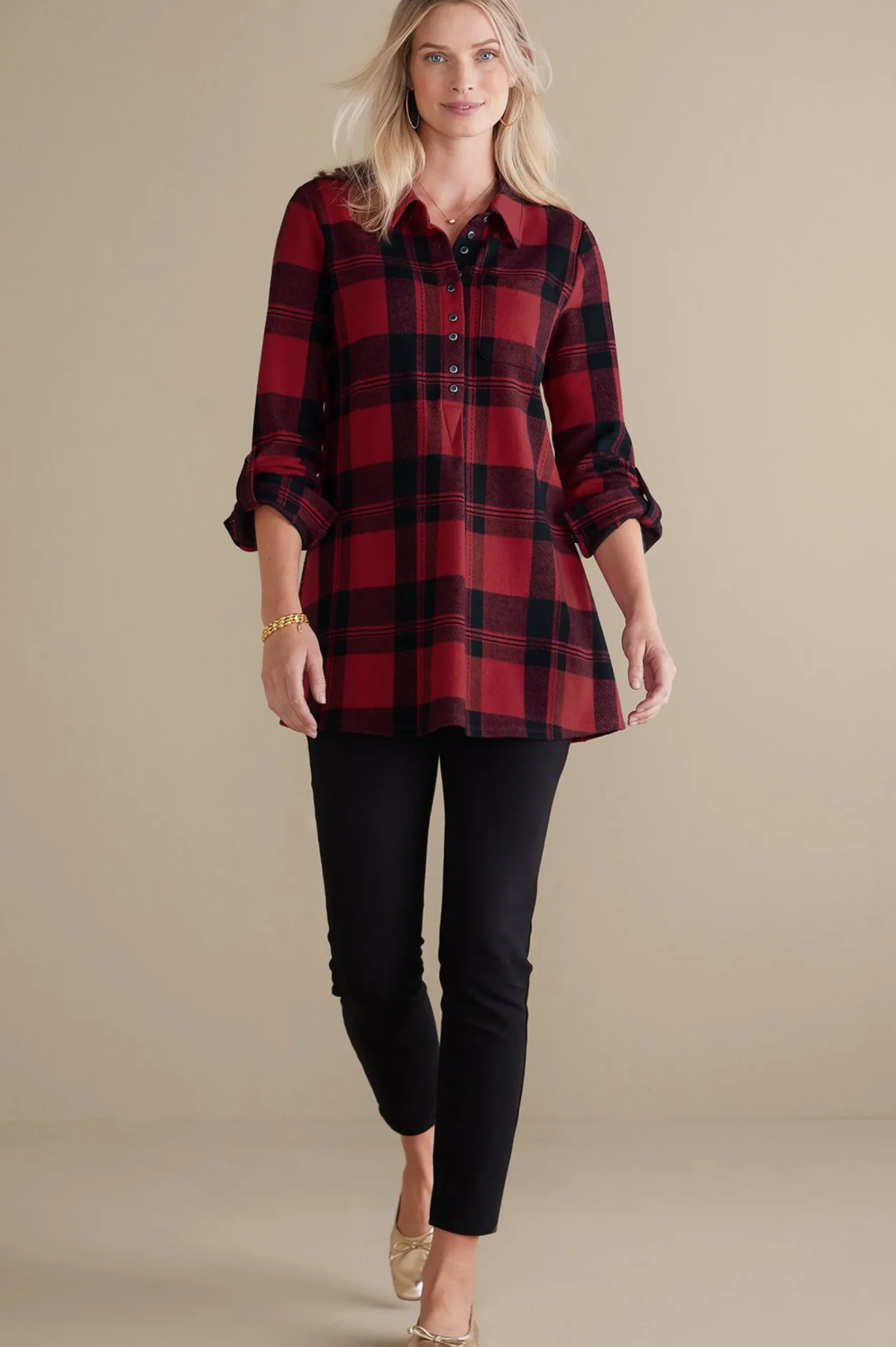 Soft Surroundings Mad About Plaid Tunic> Into The Blues|Wear Now Styles