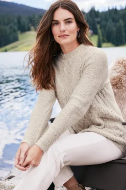 Soft Surroundings Marianna Cable Sweater><noscript><img width=