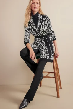 Soft Surroundings Marika Jacquard Cardigan><noscript><img width=