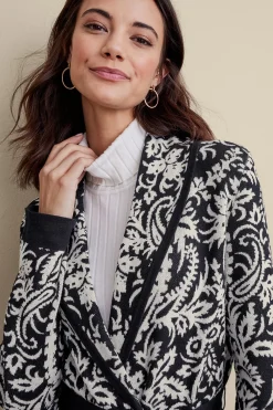 Soft Surroundings Marika Jacquard Cardigan><noscript><img width=