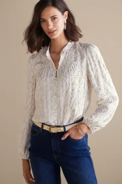 Soft Surroundings Mila Metallic Blouse><noscript><img width=