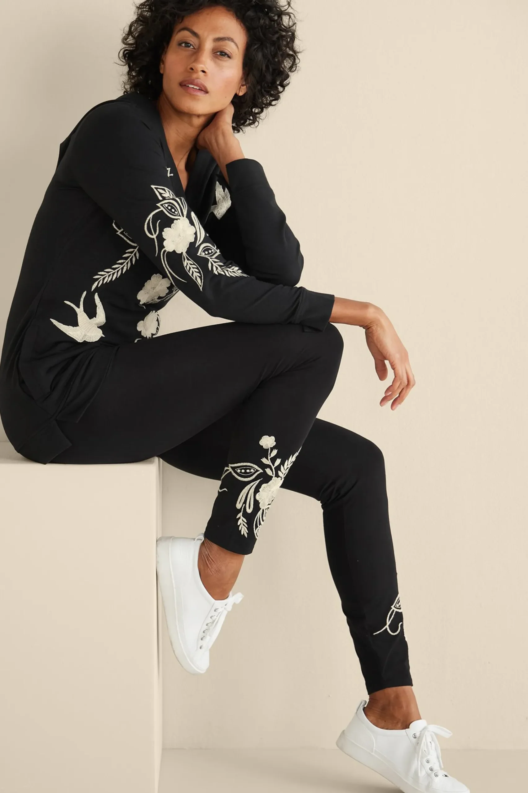Soft Surroundings Miraflores Embroidered Legging> Wear Now Styles|full length