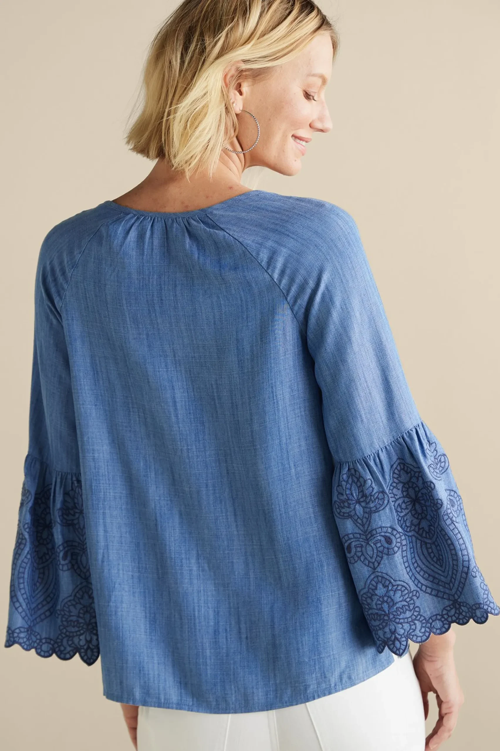 Soft Surroundings Misty TENCEL™ Shirt> Feminine Flourish|Into The Blues