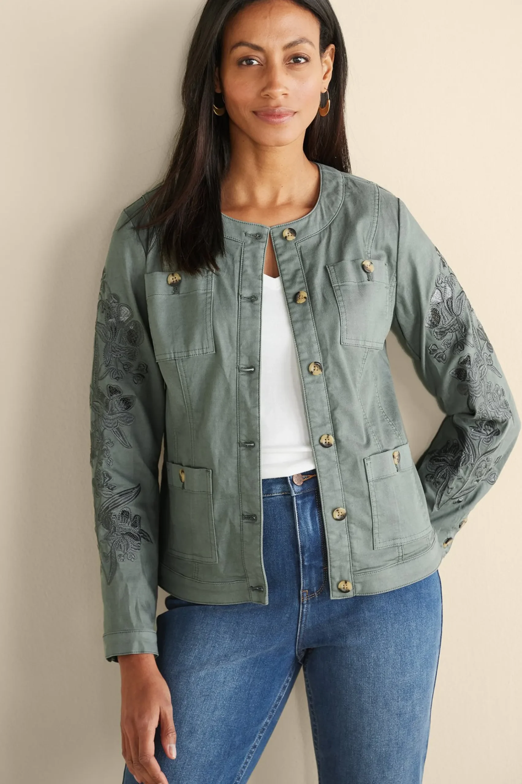 Soft Surroundings Monterey Utility Jacket> Feminine Flourish|Wear Now Styles