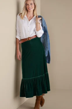 Soft Surroundings Noelle Velvet Skirt><noscript><img width=