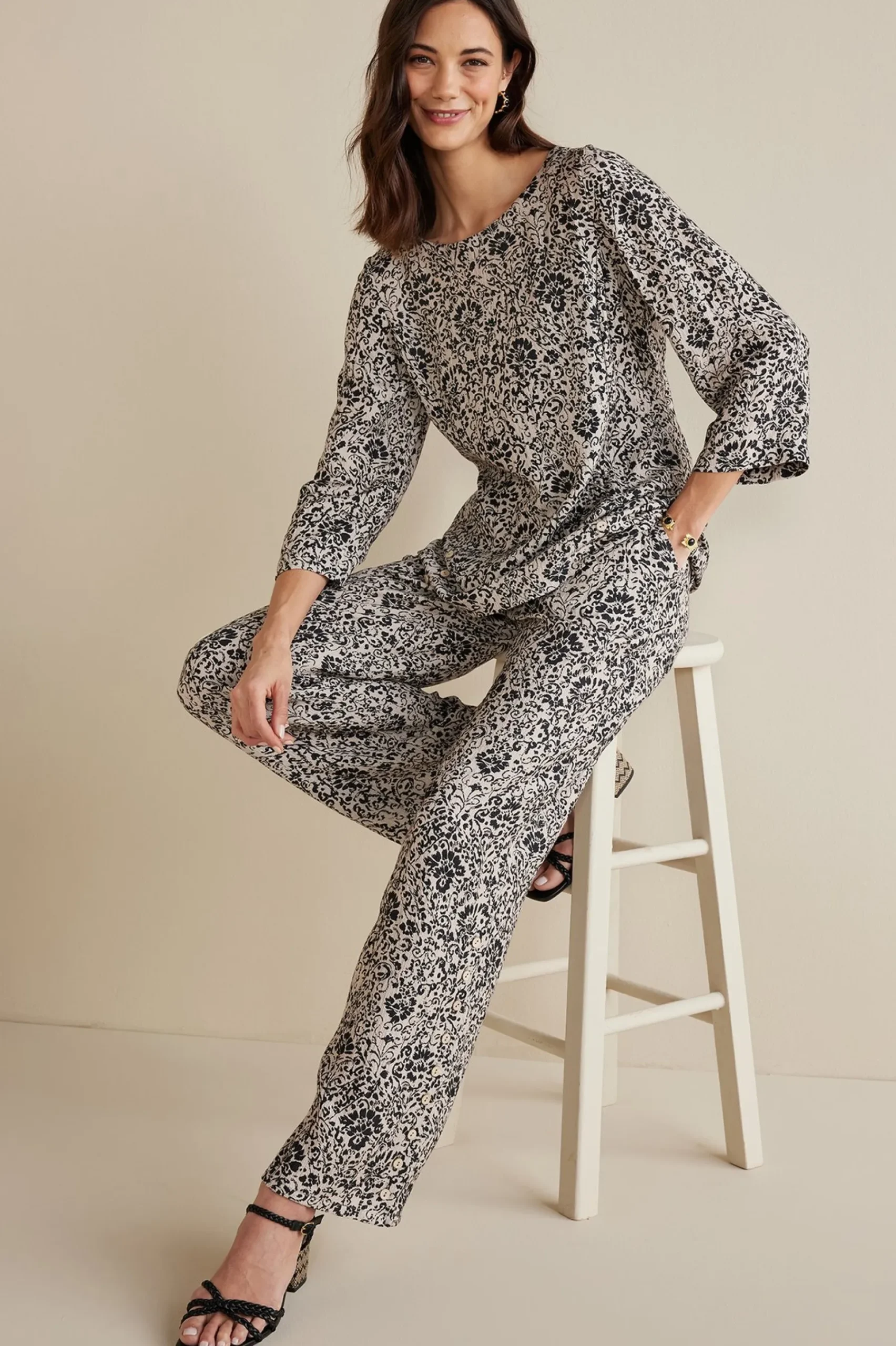 Soft Surroundings Oceo Gauze Wide-Leg Pants> Feminine Flourish|Into The Blues
