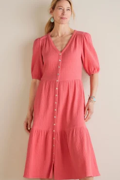 Soft Surroundings Petites Arielle Gauze Midi Dress> Into The Blues|The Floral Shop