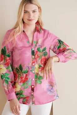 Soft Surroundings Petites Danica Embellished Shirt><noscript><img width=