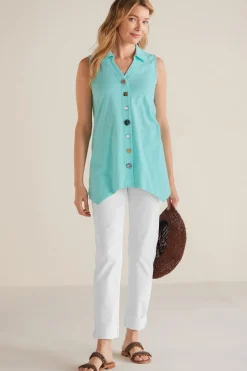 Soft Surroundings Petites Danielle Button Tank> Everyday Styles