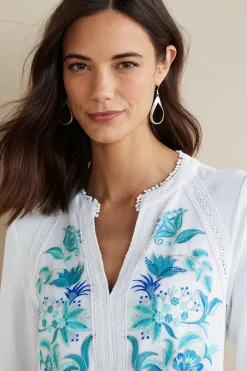 Soft Surroundings Petites Delsie Embroidered Top><noscript><img width=