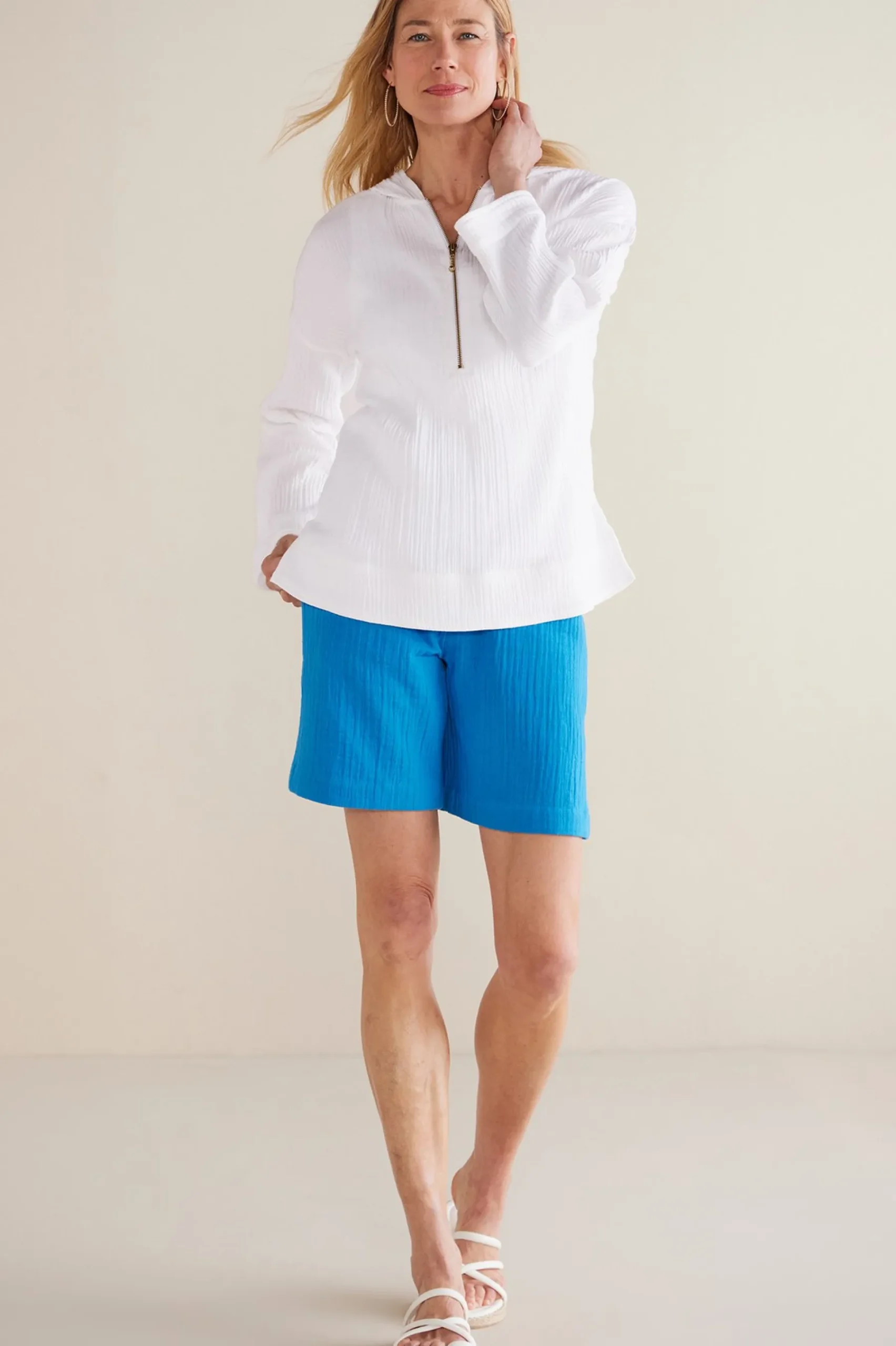 Soft Surroundings Petites Kemia Gauze Hoodie> Gauze Shop