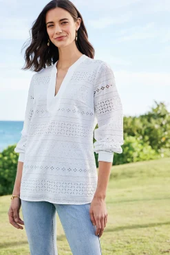 Soft Surroundings Petites Lenore Eyelet Top><noscript><img width=