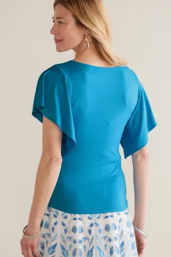 Soft Surroundings Petites Leya Ruched Top><noscript><img width=