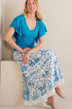 Soft Surroundings Petites Leya Ruched Top><noscript><img width=