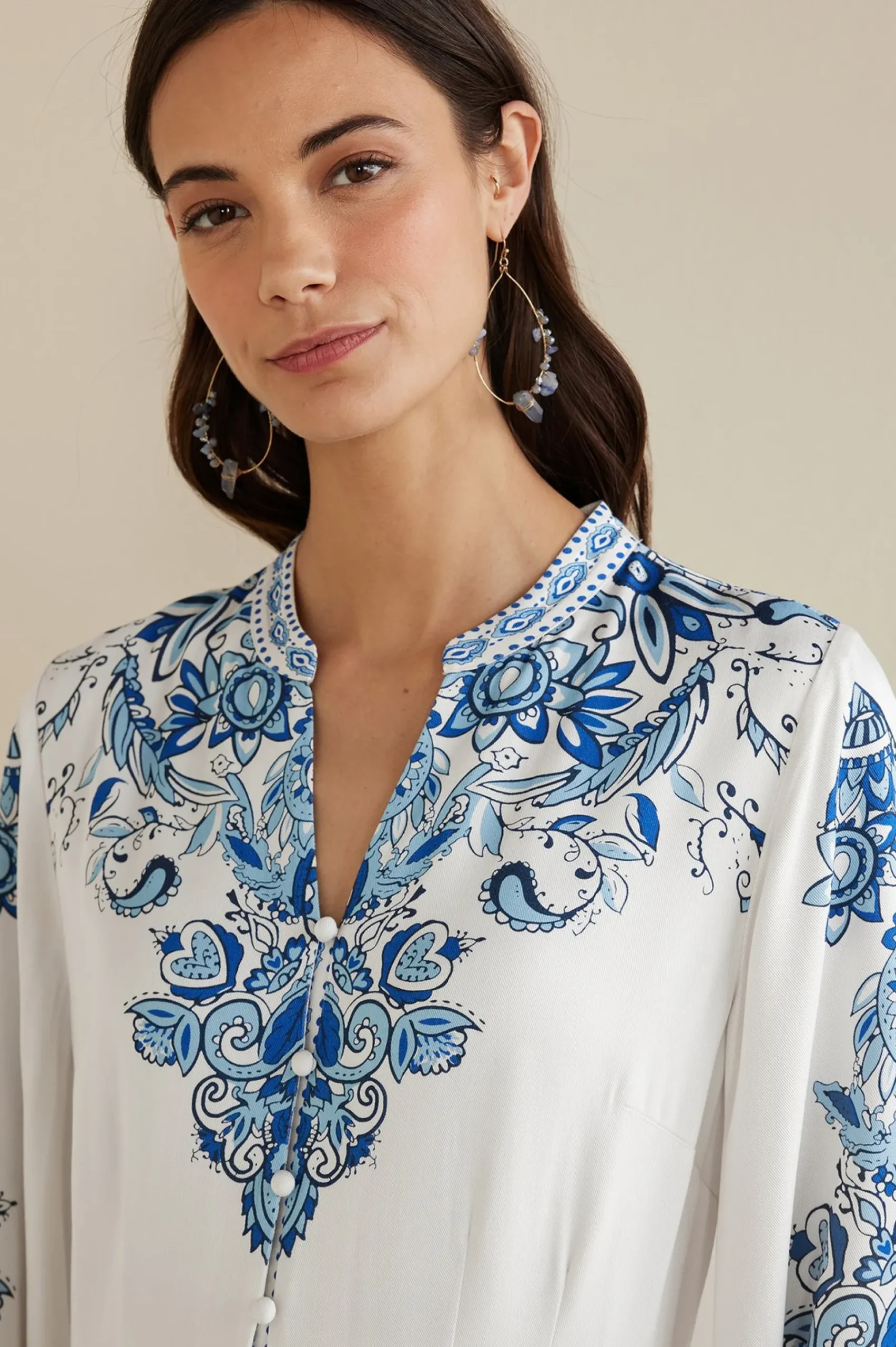 Soft Surroundings Petites Louise Midi Dress> Into The Blues|Global Artistry