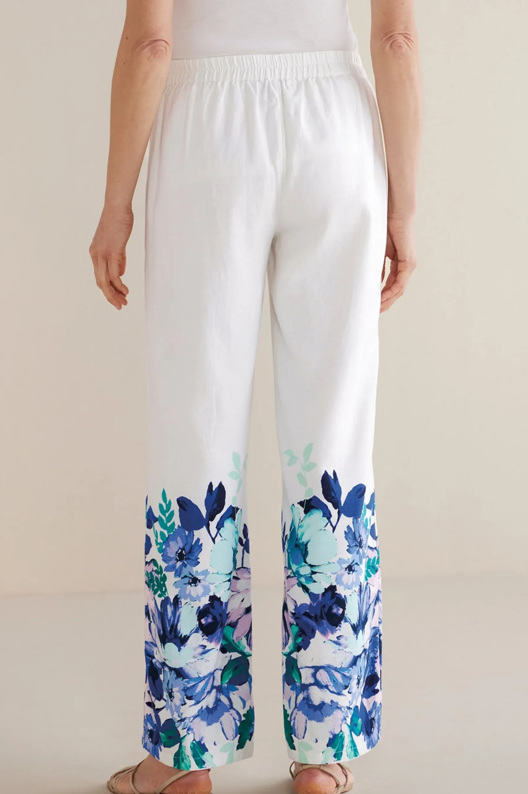 Soft Surroundings Petites Ronna Linen Blend Wide Leg Pants> Into The Blues|The Floral Shop