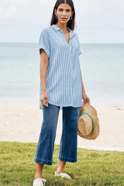 Soft Surroundings Petites Ultimate Denim Wide Leg Crop Jeans><noscript><img width=