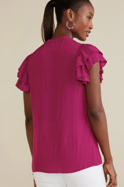 Soft Surroundings Petites Victoria Ruffle Tunic><noscript><img width=