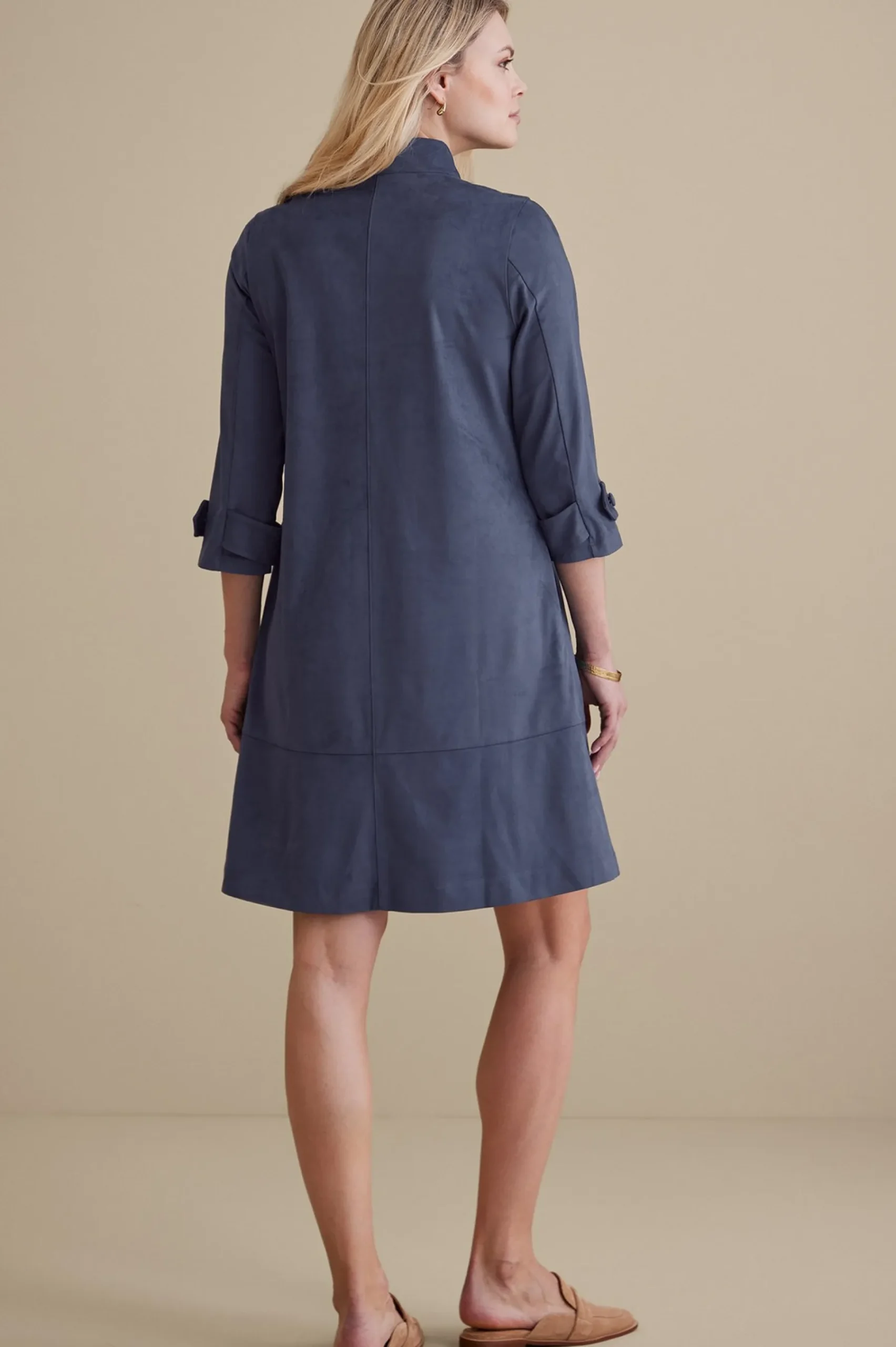 Soft Surroundings Rani Faux Suede Dress> Into The Blues|casual