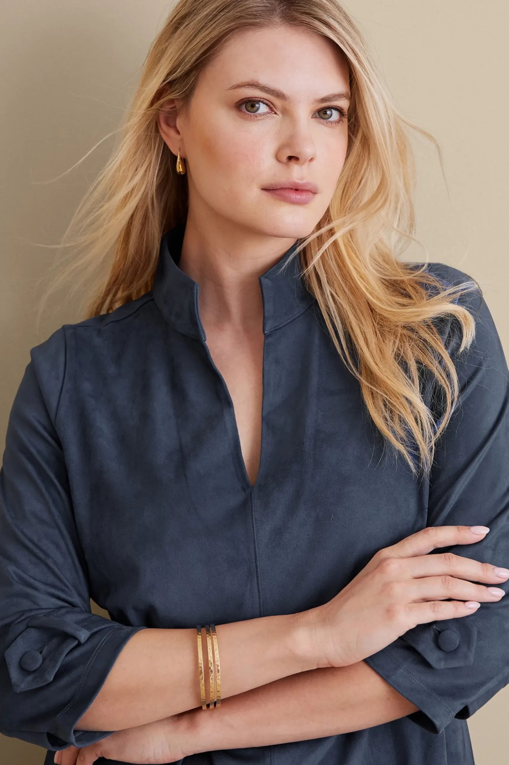 Soft Surroundings Rani Faux Suede Dress> Into The Blues|casual