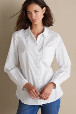 Soft Surroundings Rania Pearl Shirt><noscript><img width=