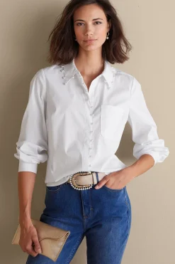 Soft Surroundings Rania Pearl Shirt><noscript><img width=