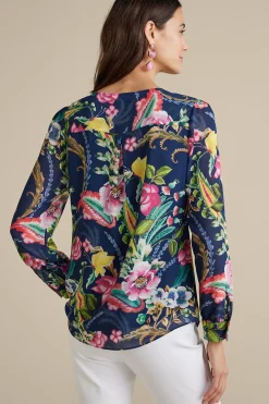 Soft Surroundings Samantha Georgette Top><noscript><img width=