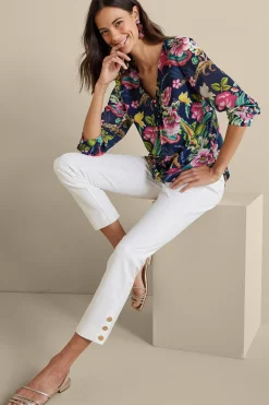 Soft Surroundings Samantha Georgette Top><noscript><img width=