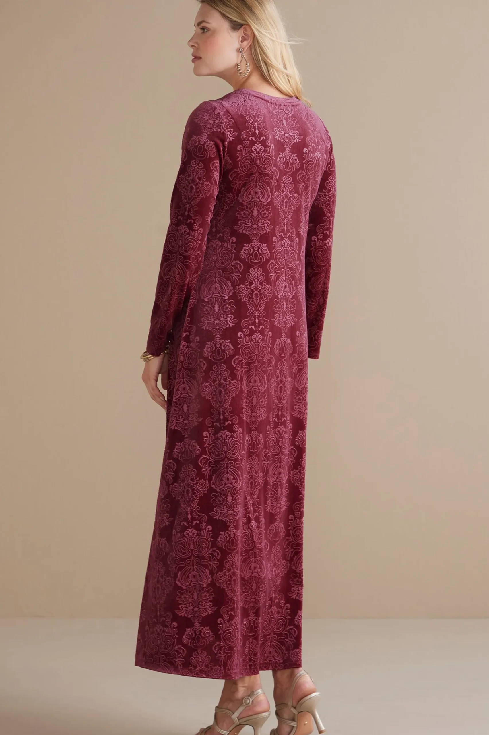 Soft Surroundings Santiago Embossed Velvet Dress> Feminine Flourish|EVelvet Styles