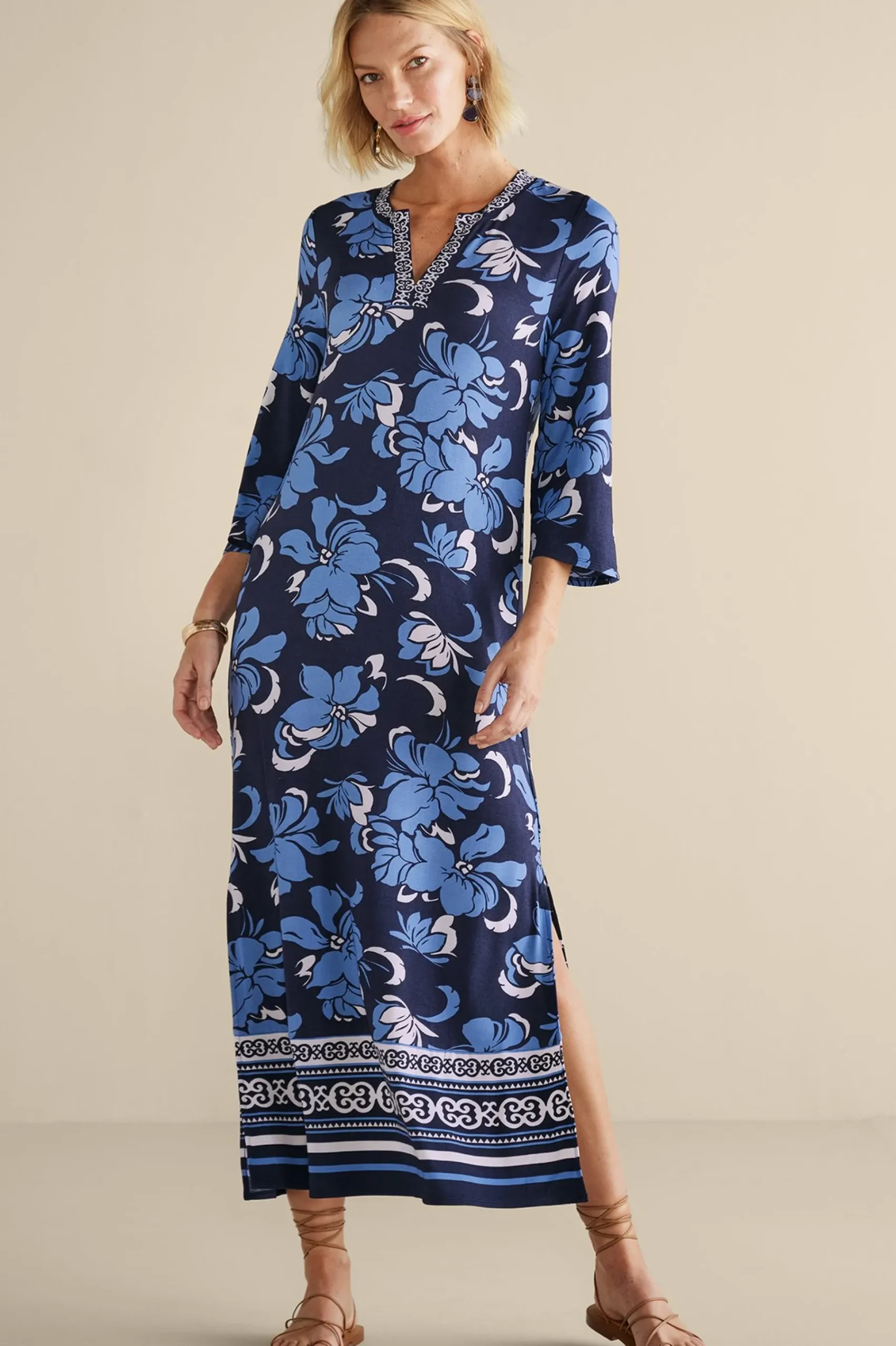 Soft Surroundings Sedona Maxi Dress> Into The Blues|Vacation Shop