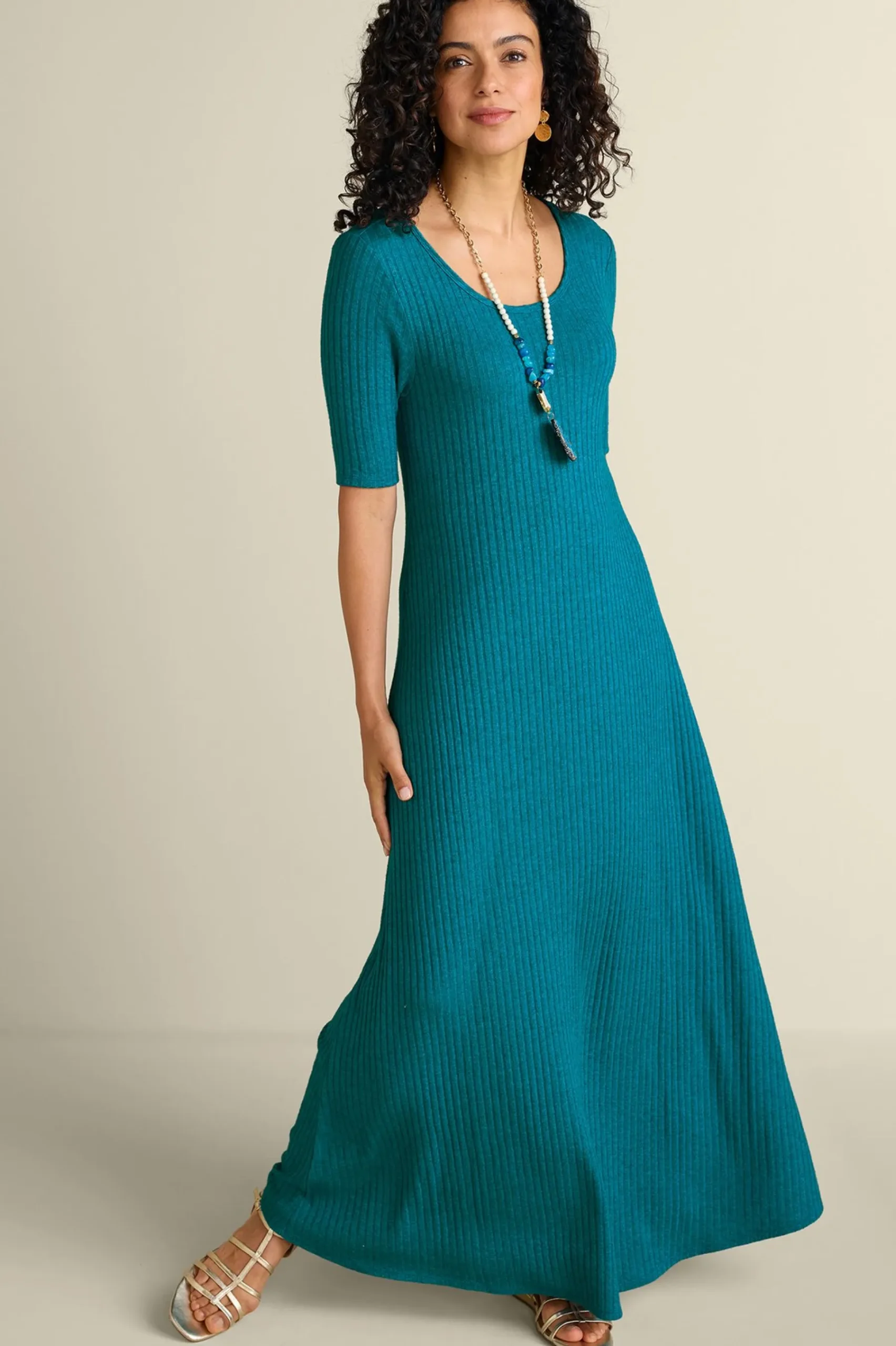 Soft Surroundings Textured Short Sleeve Santiago Dress> Everyday Styles|Vacation Shop