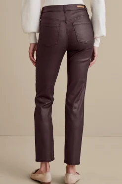Soft Surroundings Ultimate Denim Coated Straight Leg Jeans><noscript><img width=