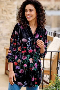 Soft Surroundings Velvet Boyfriend Tunic Shirt><noscript><img width=