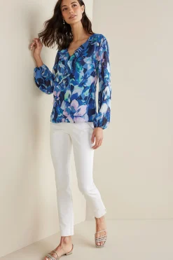 Soft Surroundings Xenia Ruffle Top><noscript><img width=