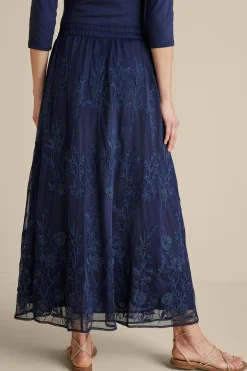 Soft Surroundings Zuri Embroidered Mesh Skirt><noscript><img width=